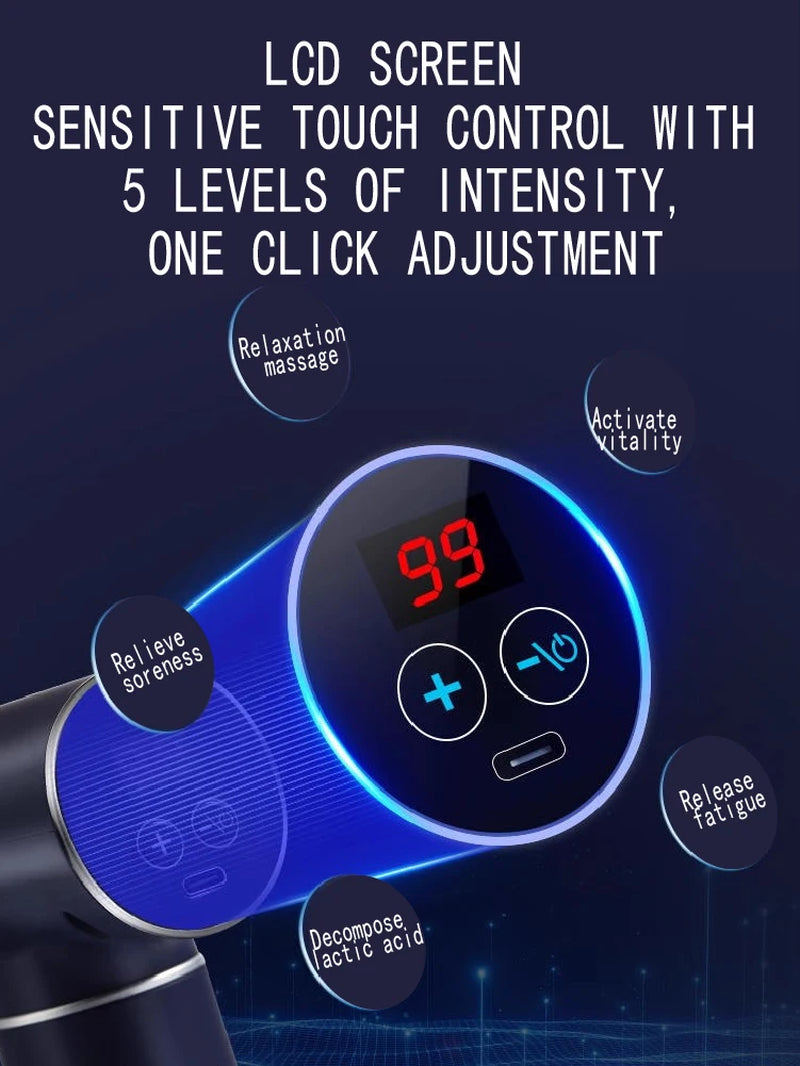Original Professional Grade Fascia Gun N2 N3 Series Muscle Relaxation Massager LED Touch Screen 6-8Massage Head Gifts