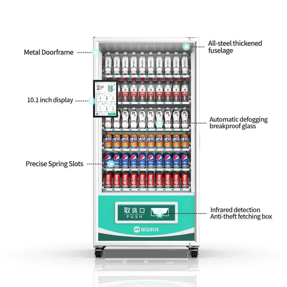 AI Intelligence Vending Machine Yogurt Cold Drinks Freezer Smart Fridge with Camera Monitoring