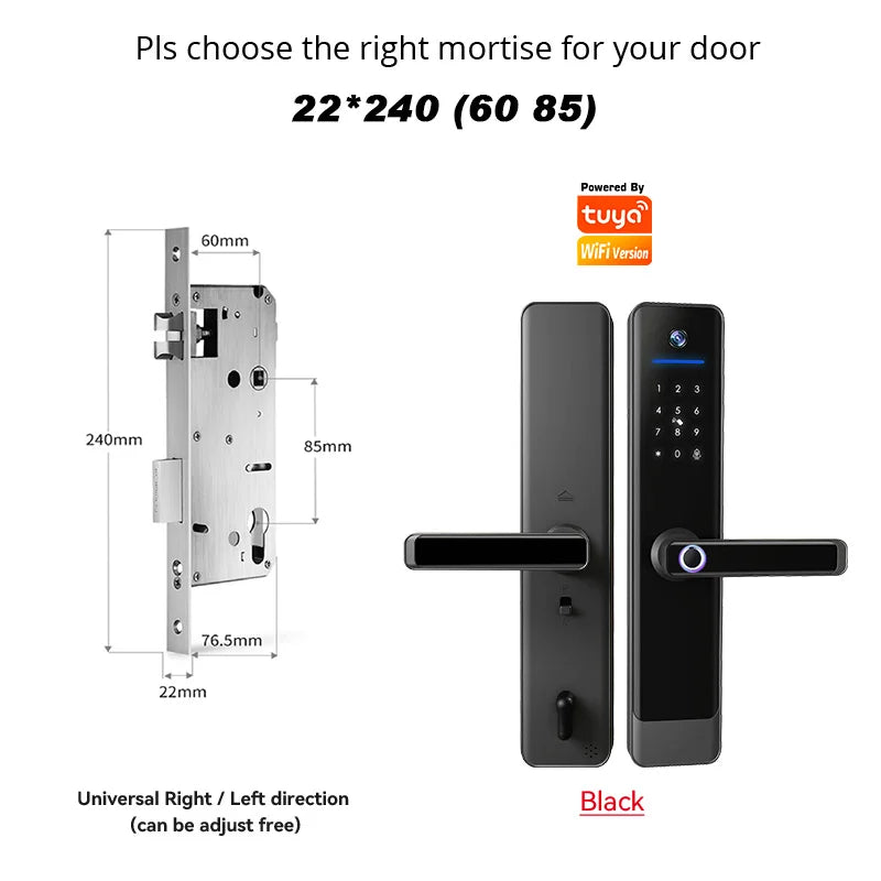 Tuya Wifi Video Intercom Lock Remote Unlocking Digital Electronic Biometrics Waterproof Smart Door Lock for Home
