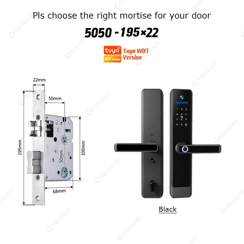 Tuya Wifi Video Intercom Lock Remote Unlocking Digital Electronic Biometrics Waterproof Smart Door Lock for Home