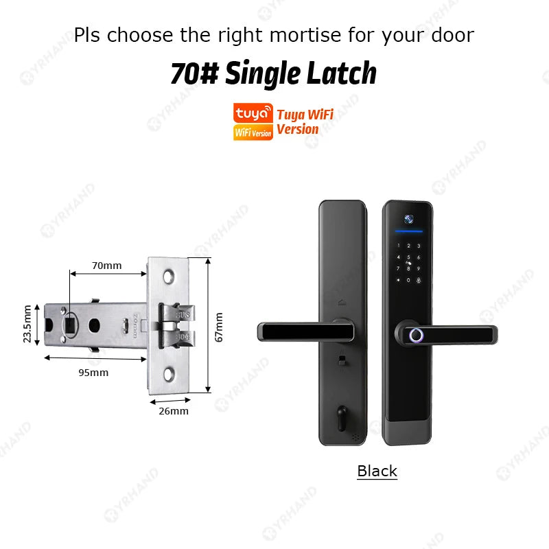 Tuya Wifi Video Intercom Lock Remote Unlocking Digital Electronic Biometrics Waterproof Smart Door Lock for Home