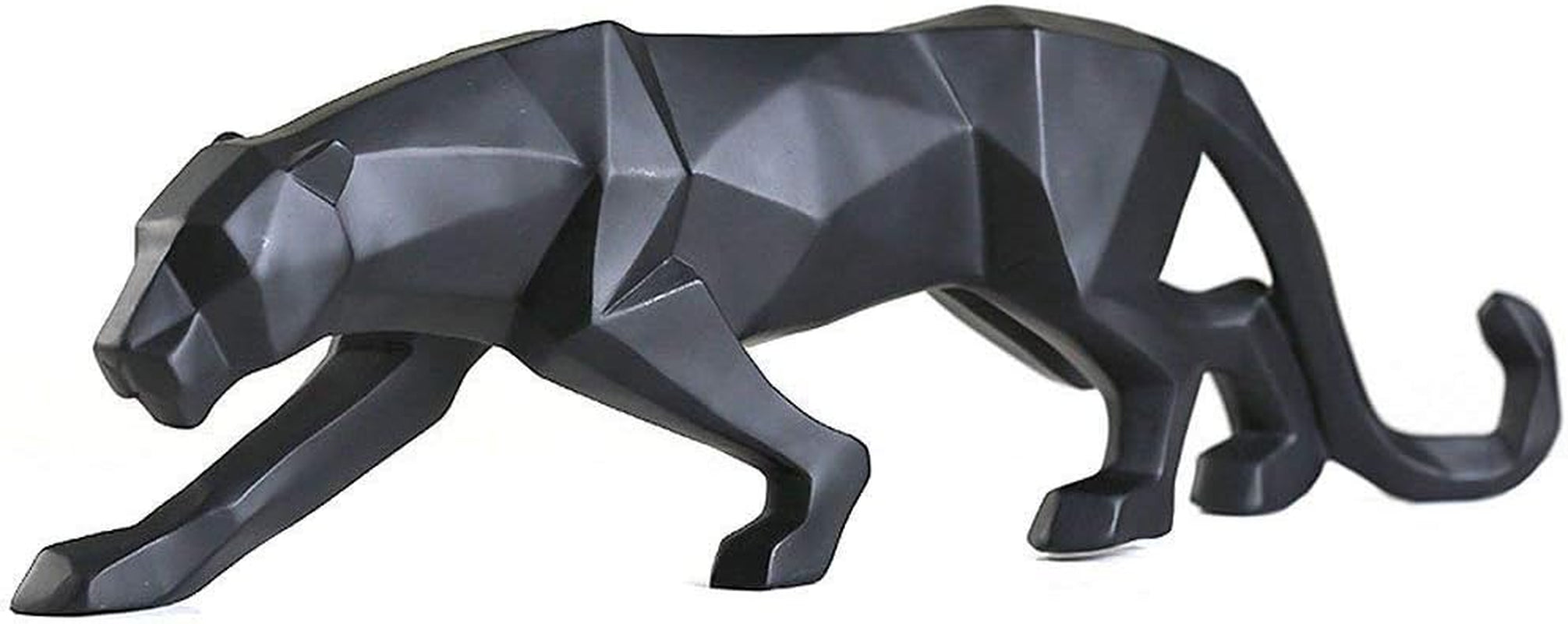 Abstract Leopard Statues Panther Sculpture Hand Craved Animal Resin Modern Home Decoration Big Black