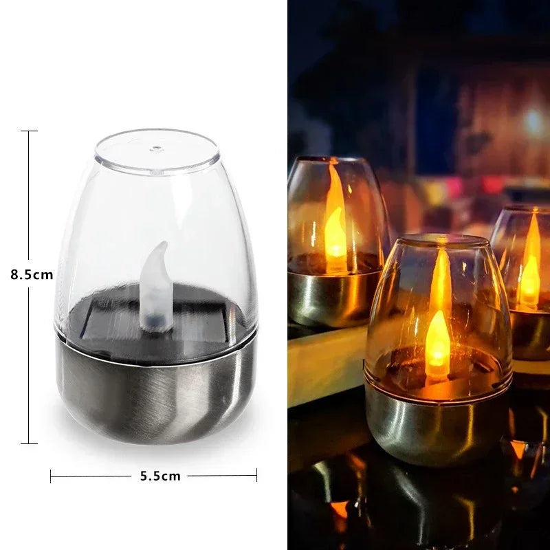 LED Solar Candles Light Flameless Rechargeable Night Light for Wedding Party Garden Decor Outdoor Waterproof Solar Candles Lamp