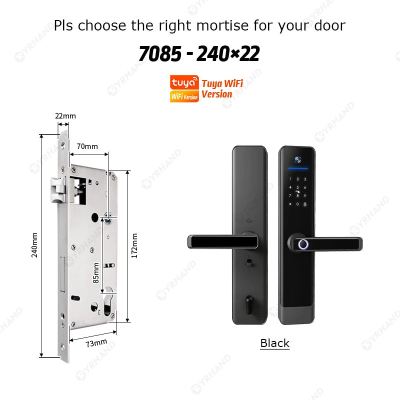 Tuya Wifi Video Intercom Lock Remote Unlocking Digital Electronic Biometrics Waterproof Smart Door Lock for Home