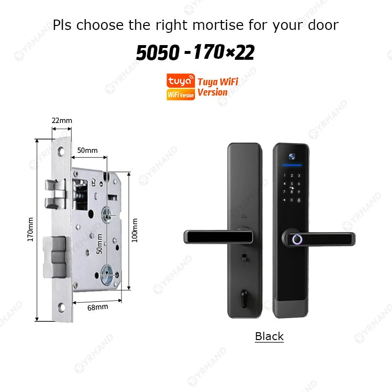Tuya Wifi Video Intercom Lock Remote Unlocking Digital Electronic Biometrics Waterproof Smart Door Lock for Home