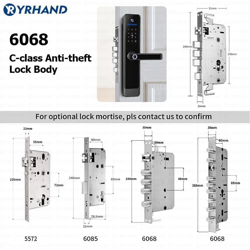 Tuya Wifi Video Intercom Lock Remote Unlocking Digital Electronic Biometrics Waterproof Smart Door Lock for Home