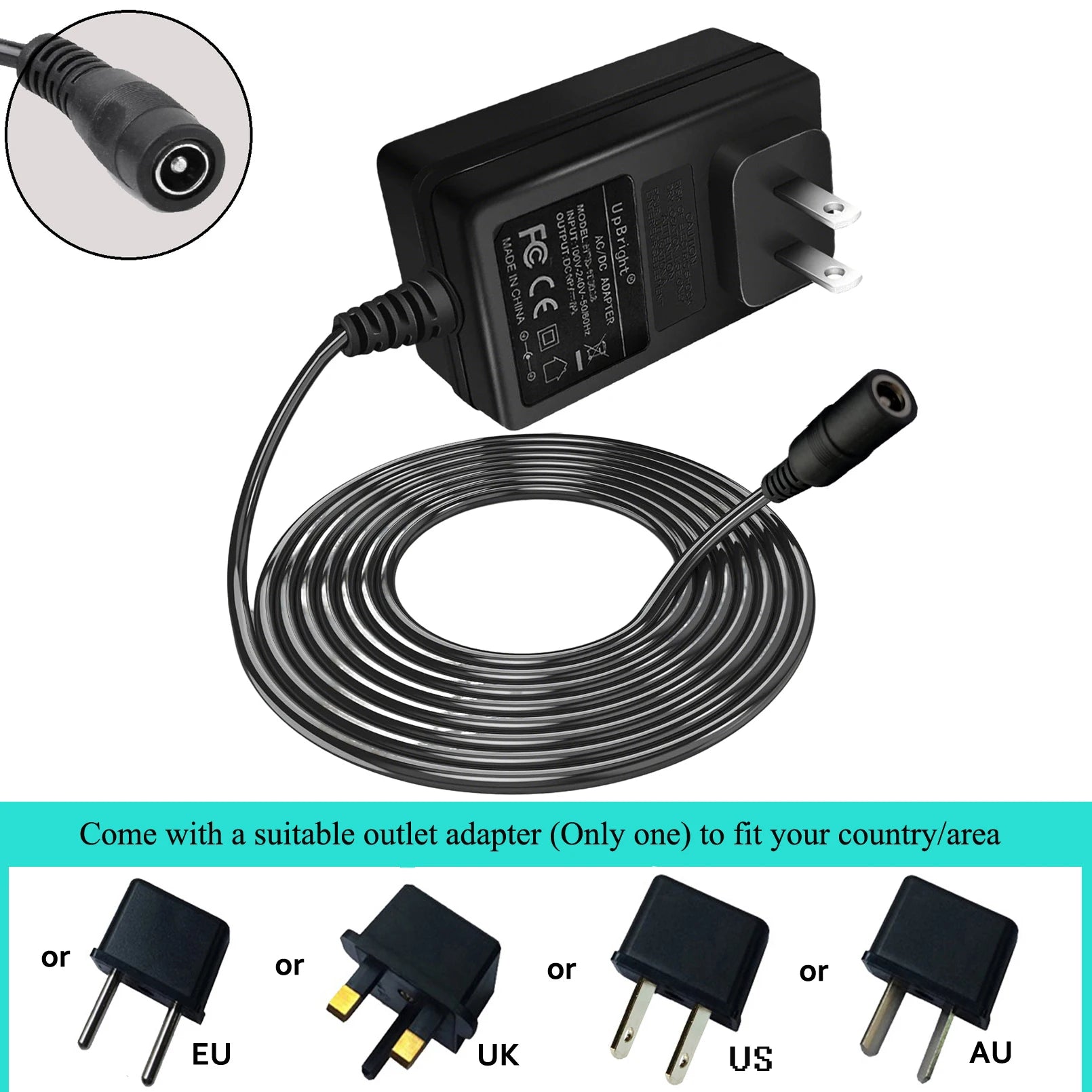 24V AC Adapter for Philips Hue Play Gradient Lightstrip 560409 560417 for 75" 65" 70" 55" TV Multi-Color Smart Light Strip 10W