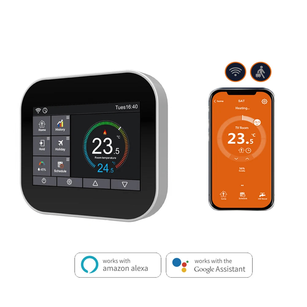 Wifi Smart Touch Thermostat Temperature Controller for Water/Electric Floor Heating Water/Gas APP Remote Control Google Alexa