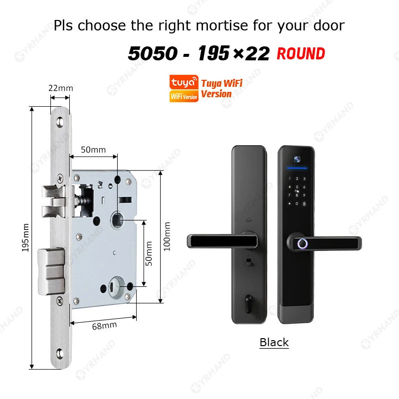 Tuya Wifi Video Intercom Lock Remote Unlocking Digital Electronic Biometrics Waterproof Smart Door Lock for Home