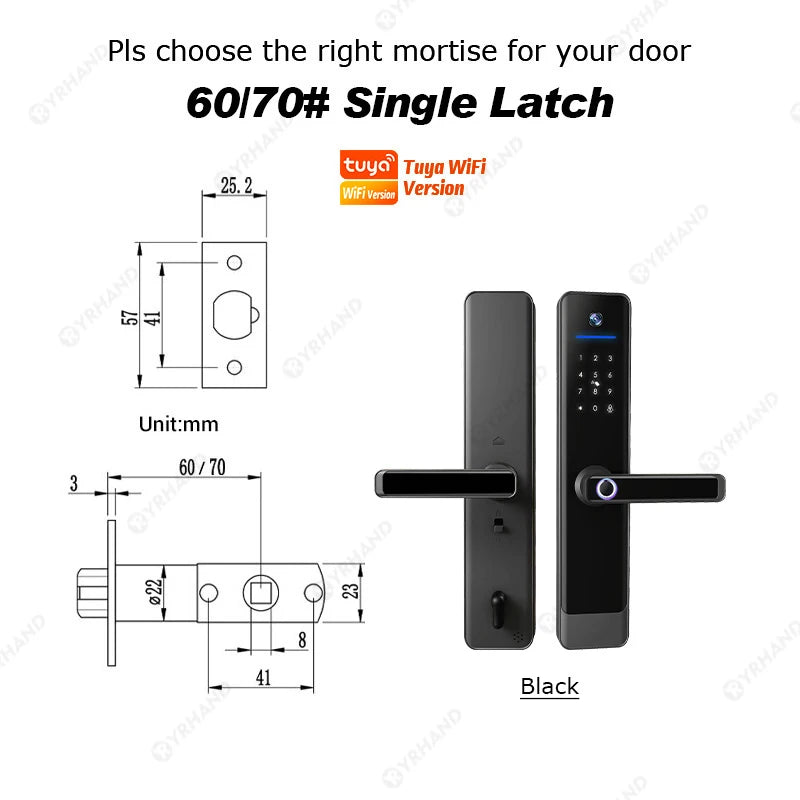 Tuya Wifi Video Intercom Lock Remote Unlocking Digital Electronic Biometrics Waterproof Smart Door Lock for Home