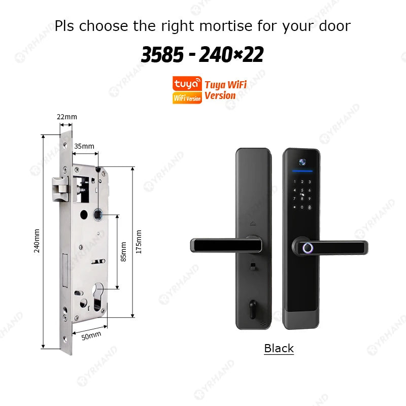 Tuya Wifi Video Intercom Lock Remote Unlocking Digital Electronic Biometrics Waterproof Smart Door Lock for Home