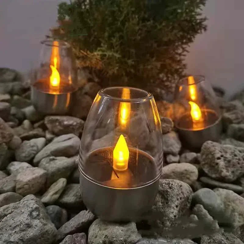 LED Solar Candles Light Flameless Rechargeable Night Light for Wedding Party Garden Decor Outdoor Waterproof Solar Candles Lamp