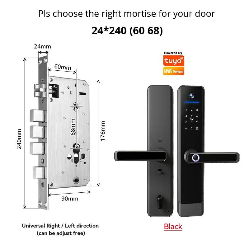 Tuya Wifi Video Intercom Lock Remote Unlocking Digital Electronic Biometrics Waterproof Smart Door Lock for Home